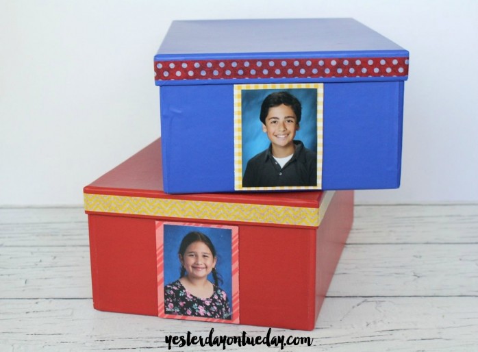 Store momentos and photos in these easy photo boxes