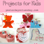 Sweet Valentine's Day Projects for kids including handmade valentines, doily treat bags, love bugs candy and teacher gifts