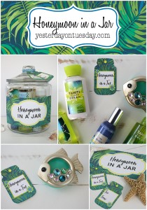Honeymoon in a Jar, a great wedding gift idea plus free printable labels and tags.