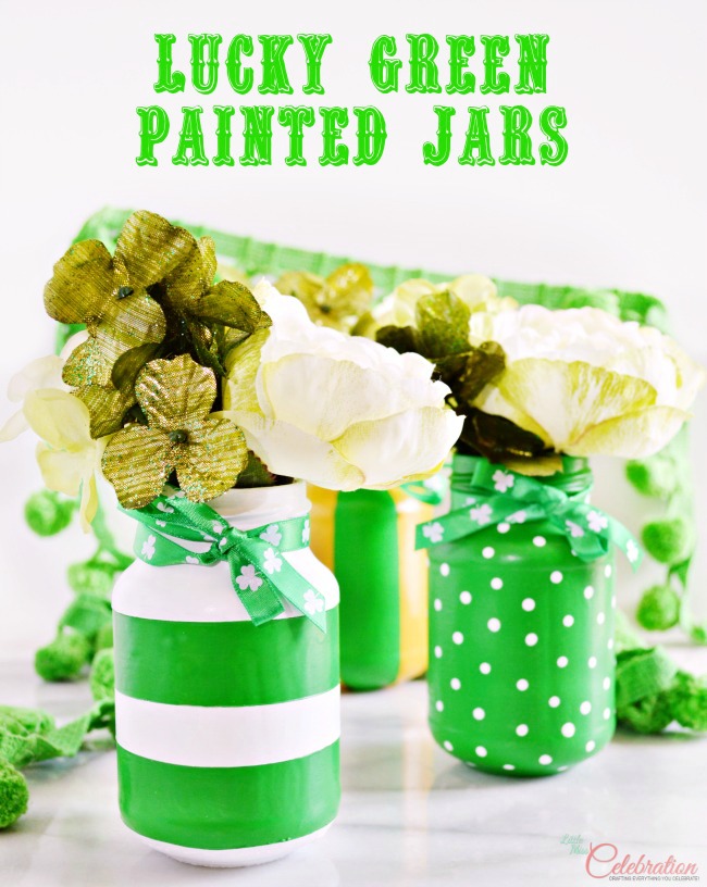 Lucky Green Painted Jars by A Little Clareification
