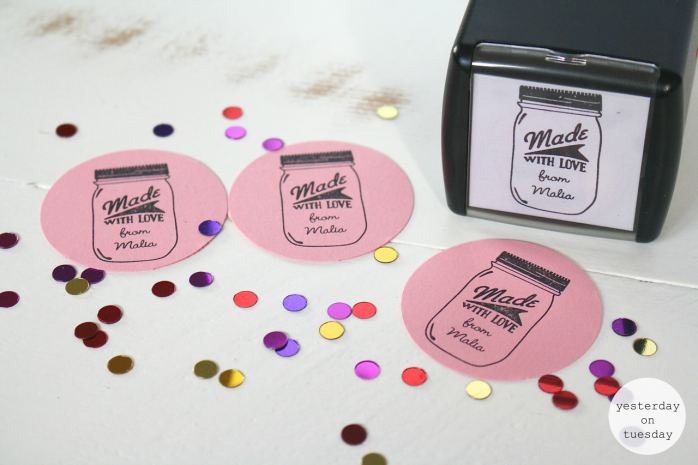 Lovely customized mason jar stamp from @Expressionery, great for labels and tags
