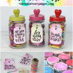 Printable Mason Jar Watercolor Tags: Just print and paint, great for gifts or for Valentine's Day presents