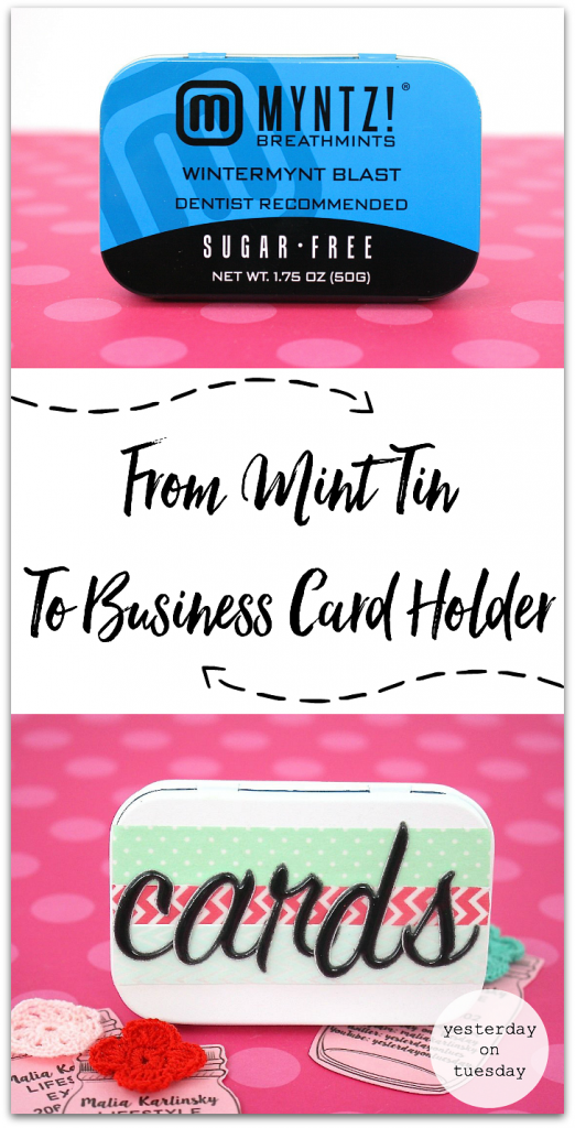 How to transform a mint tin into a cute business card holder! Awesome and free hack and great recycling/upcycling idea.