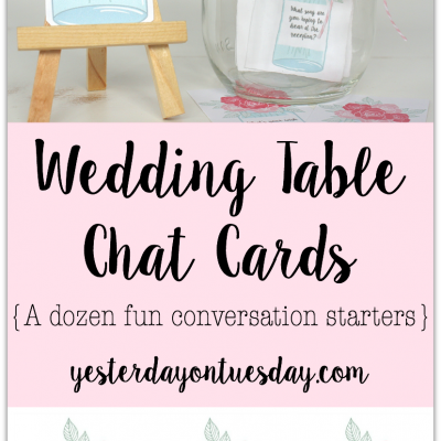 Printable Wedding Table Chat Cards
