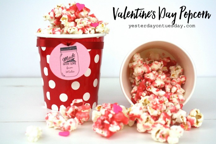 ummy Valentine's Day Popcorn Recipe, an easy and delicious snack or treat for Valentine's Day