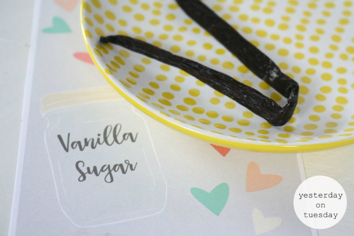 How to make DIY Flavored Sugar. It's easy to make Lavender, Rose and Vanilla Flavored Sugar plus printable labels and tags.