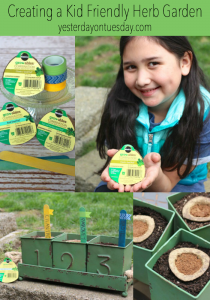 Tips for creating a Kid Friendly Herb Garden and how kids can make simple garden markers.