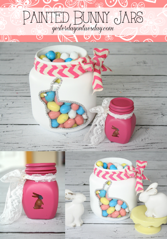 Painted Bunny Jars, an easy mason jar project for Easter