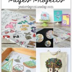 Fun Projects you can make with coloring pages including a tote bag, cards, a tray, magnets, a gift box, bookmark and more!