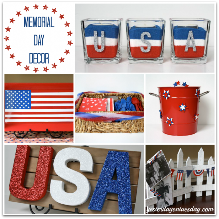 Memorial Day Decor/4th of July Entertaining Ideas:  Touching and fun ways to incorporate red, white and blue!