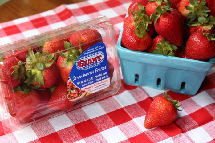 Patriotic Strawberry Skewers and Dip: The perfect recipe for your 4th of July barbecue or party, featuring fresh strawberries! A fabulous snack.