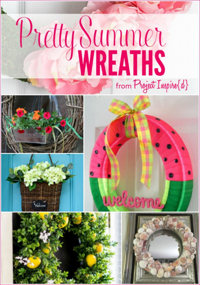 9 Pretty Summer Wreaths: Fabulous DIY Wreath Ideas including a watermelon wreath, seashell wreath and more!