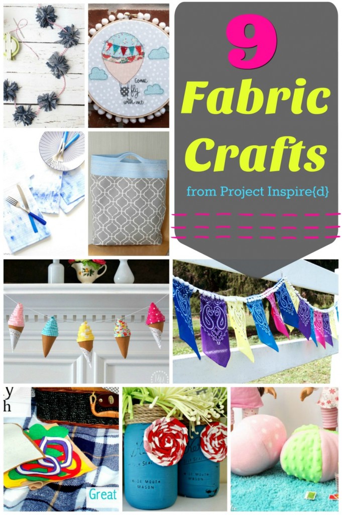 9 Fabric Crafts to make now including fabric flowers, an ice cream garland and more!