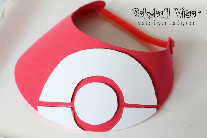 DIY Pokeball Visor, a great kid's craft idea for Pokemon and Pokemon GO parties!