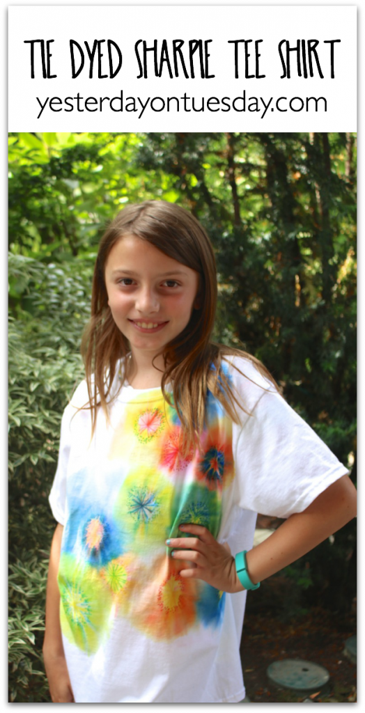 Tie Dyed Sharpie Tee Shirt, an awesome summer kid's craft