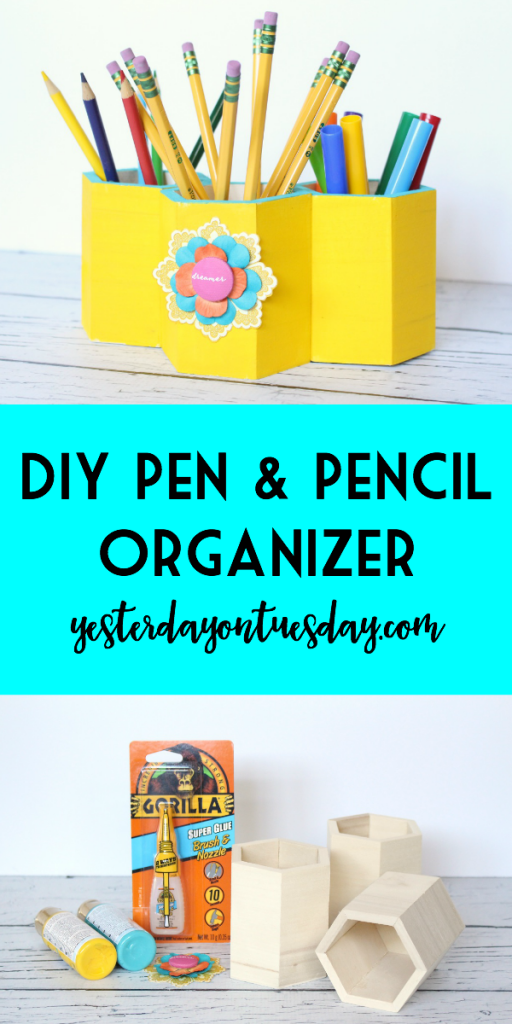 DIY Pen and Pencil Organizer, great project for back to school or home office