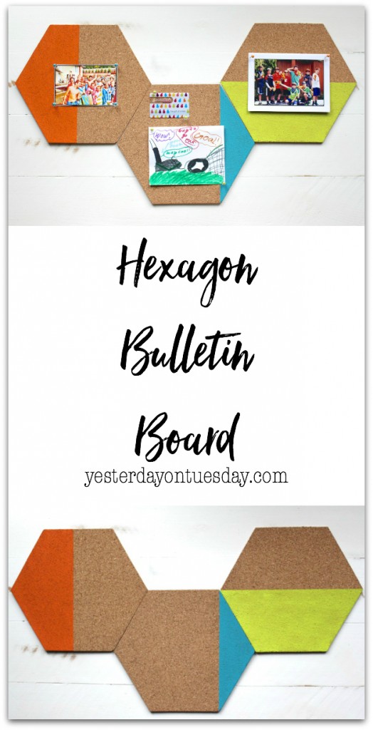 DIY Hexagon Bulletin Board, great back to school organizing idea for kids and  teens.
