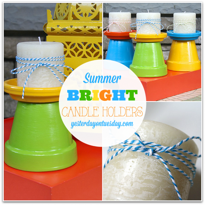 DIY Summer Bright Candle Holders