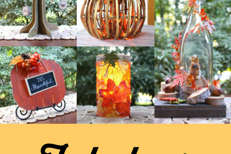 Fabulous Fall Decor Ideas including a Leaf Luminary, Pumpkin Sign, Thankful Tree and more!