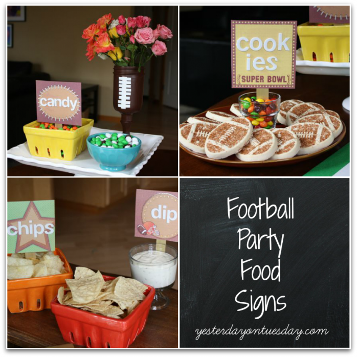 Football Party Food Signs