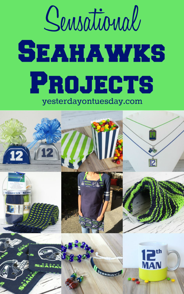 Sensational Seahawks Projects including an apron, noisemakers, a scarf, necklaces and more!