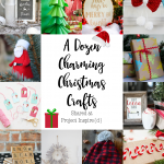 A Dozen Charming Christmas Crafts including a crochet bow garland, washi tape tags, paper Christmas trees and more!