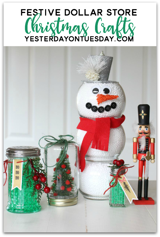 Festive Dollar Store Christmas Crafts: Fun and budget friendly craft and decor ideas you can make with supplies from the dollar store.