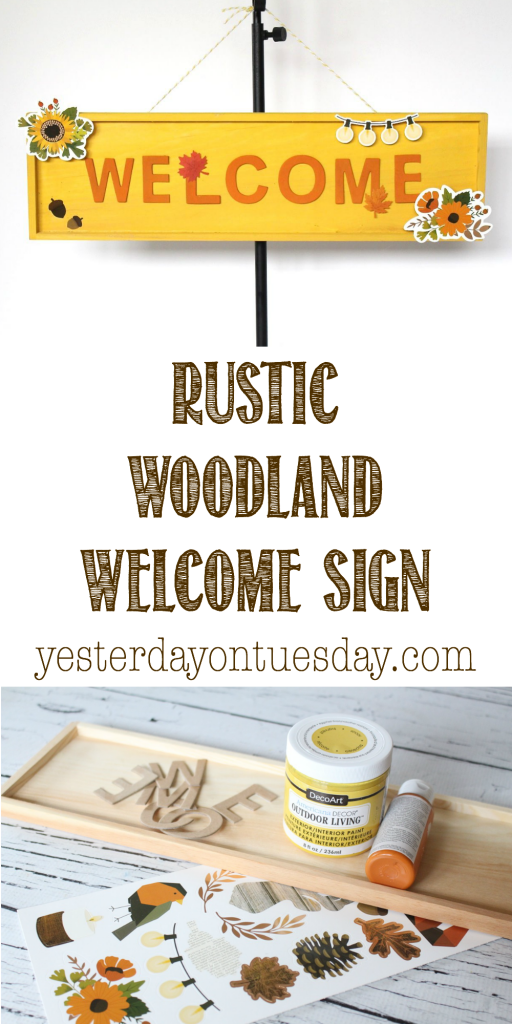 Rustic Woodland Welcome Sign, an easy project for welcoming guests to your home.
