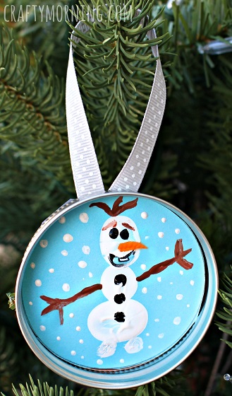 frozen-olaf-fingerprint-mason-jar-lid-ornament-for-kids