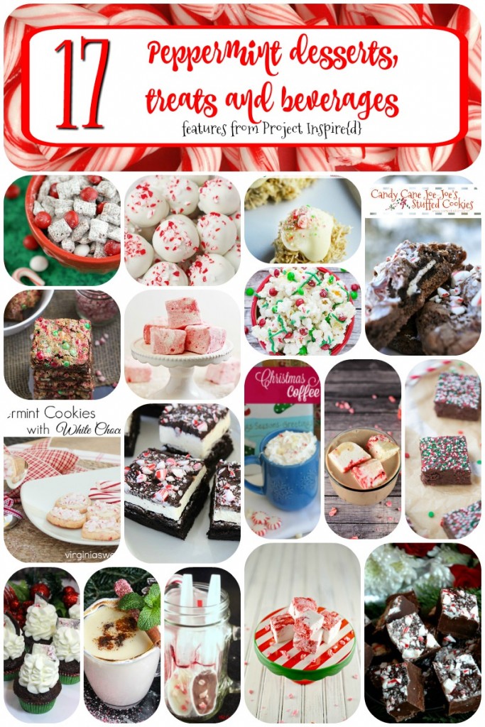17 Delicious Peppermint Desserts including coffee, cookies, brownies, marshmallows, cupcakes, spoons and much more!