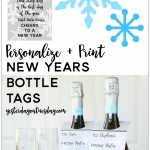 Printable New Years Bottle Tags: Personalize and print these New Years bottle tags, or print and hand write names in. A thoughtful and classy way to dress up a bottle of champagne, wine or even sparkling apple juice! Two styles to choose from.