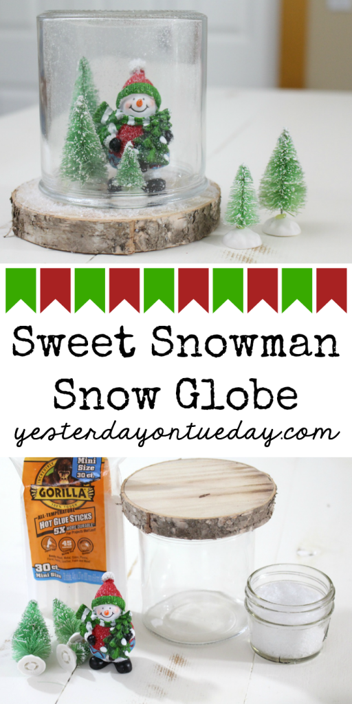 How to make a Sweet Snowman Snow Globe, super festive, fast and easy Christmas and winter decor!