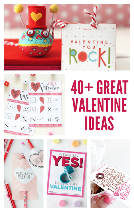 A collection of 40+ Great Valentine Ideas, Valentine's Day cards, gifts and decor ideas from your favorite bloggers!