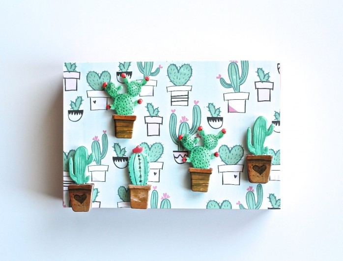 DIY Easy Cactus Art: Whip up darling cactus art for your home or for gift giving with just four simple supplies!
