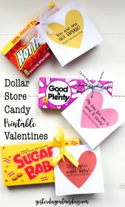 Dollar Store Candy Printable Valentines, simply grab some candy from the solar store and download these printable cards for a great Valentine's Day gift.
