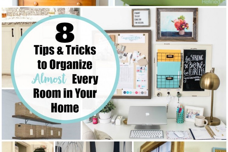8 Tips and Tricks for Organizing Your Home including command center ideas, pantry hacks, clever closet improvements and more!