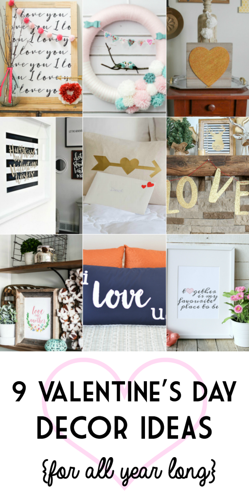 9 Valentine's Day Decor Ideas for All Year Long including printable art, pillows, a banner and more!