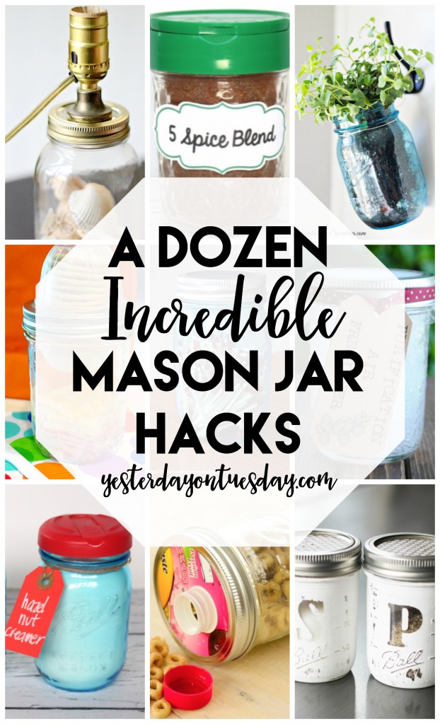 A Dozen Incredible Mason Jar Hacks: Amazing ideas to use mason jars around the house in unexpected ways!