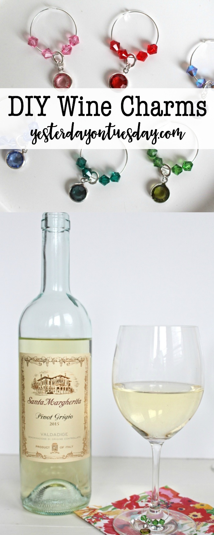 DIY Wine Charms: How to make simple wine charms for a fun girl's night in with wine!