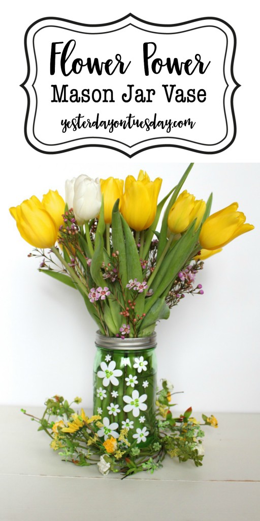 Flower Power Mason Jar Vase: How to whip up a cute floral themed mason jar vase.