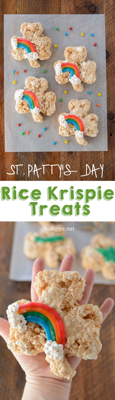 St. Patrick's Day Rice Krispie Treats from No Biggie
