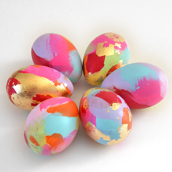 Abstract Gold Leaf Easter Eggs from Dream a Little Bigger