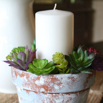 Fixer Upper Style Distressed Candle Holder