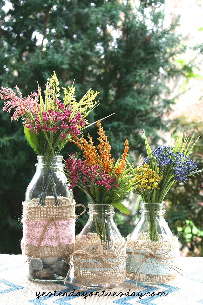 DIY Milk Bottle Vases