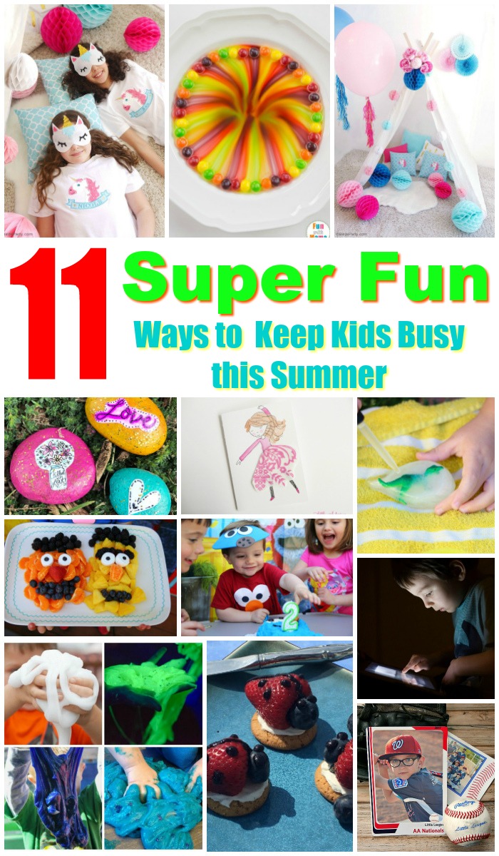 11 Super Fun Ways To Keep Kids Busy This Summer Pinterest Collage 