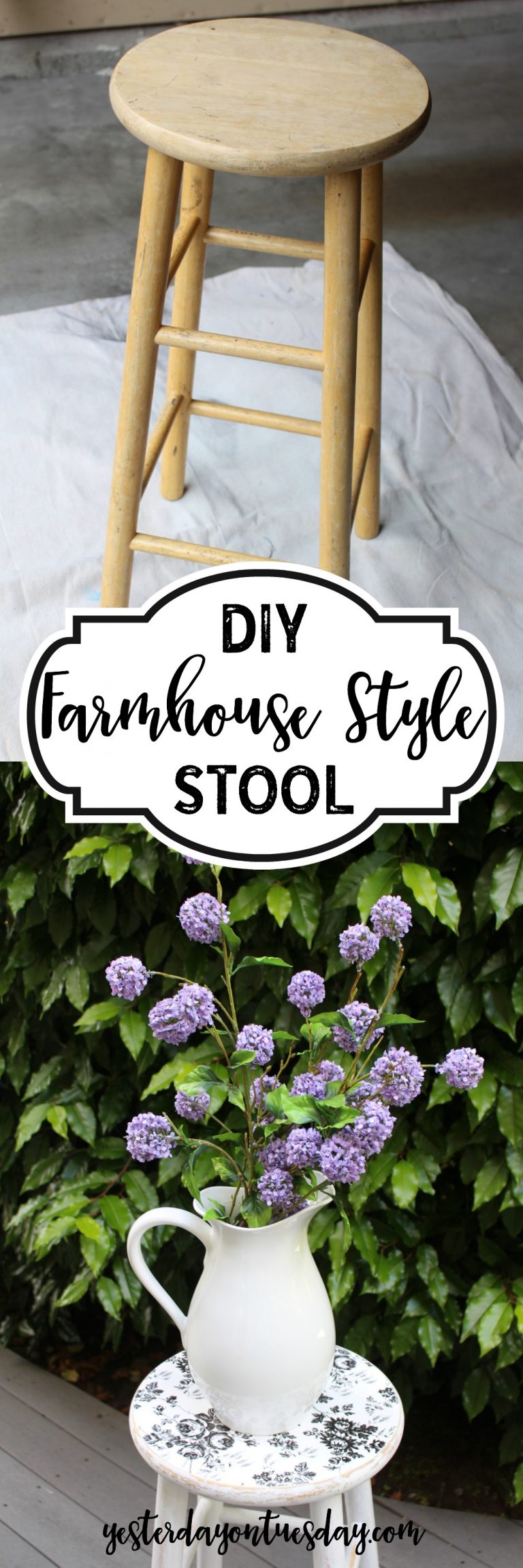 DIY Farmhouse Style Stool