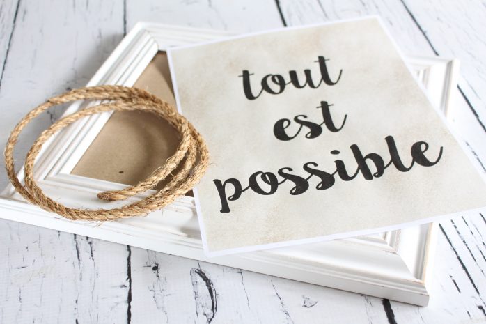 French Printable Art: Tout est possible in French means "Everything is possible" or "The sky's the limit" in English. Just print and frame for instant French chic!
