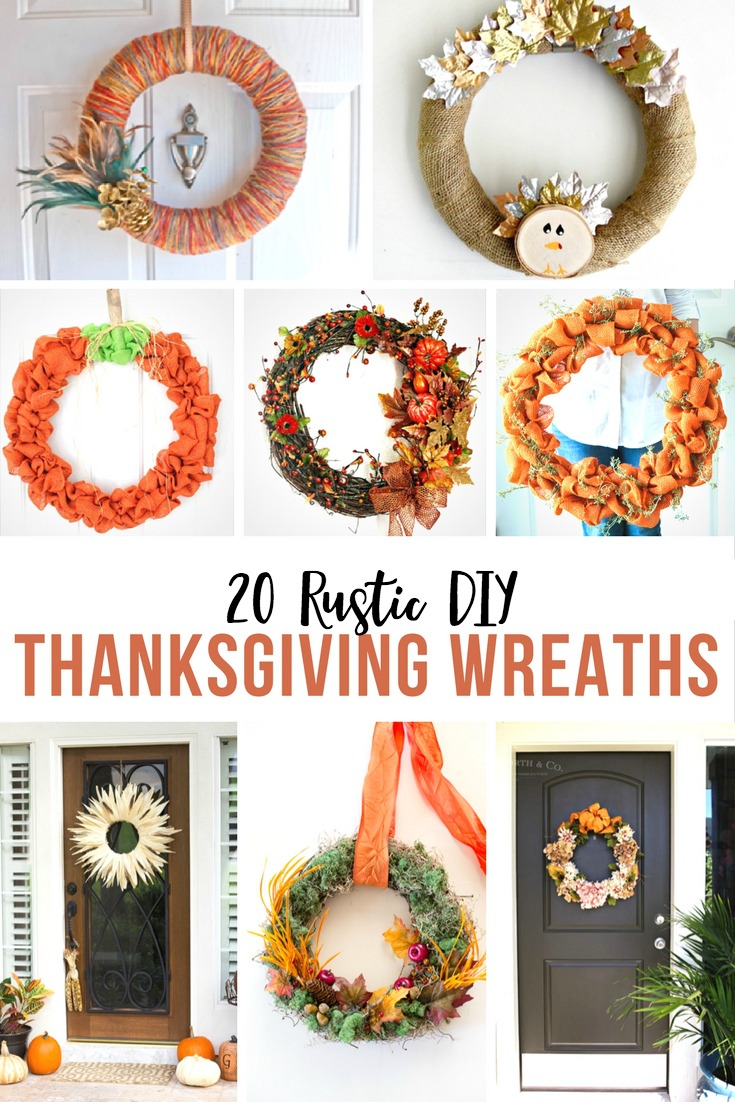 20 Rustic DIY Thanksgiving Wreaths you can make to add some fixer upper style to your home for the holidays.