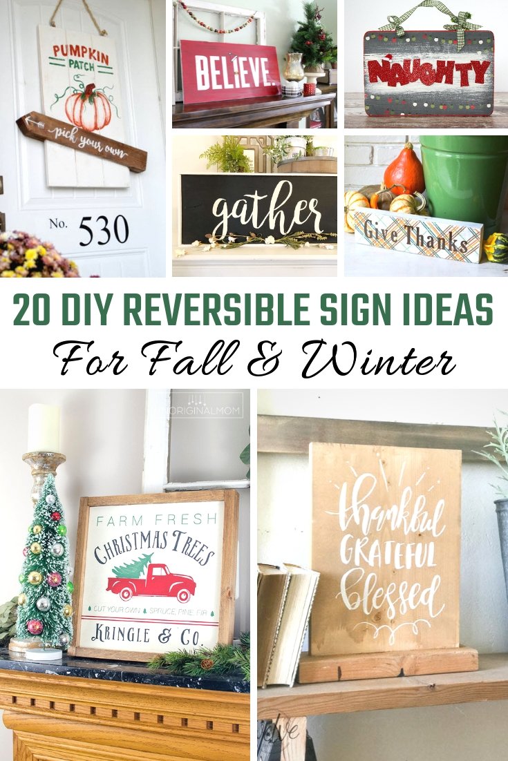 DIY Reversible Sign Ideas For Fall & Winter 